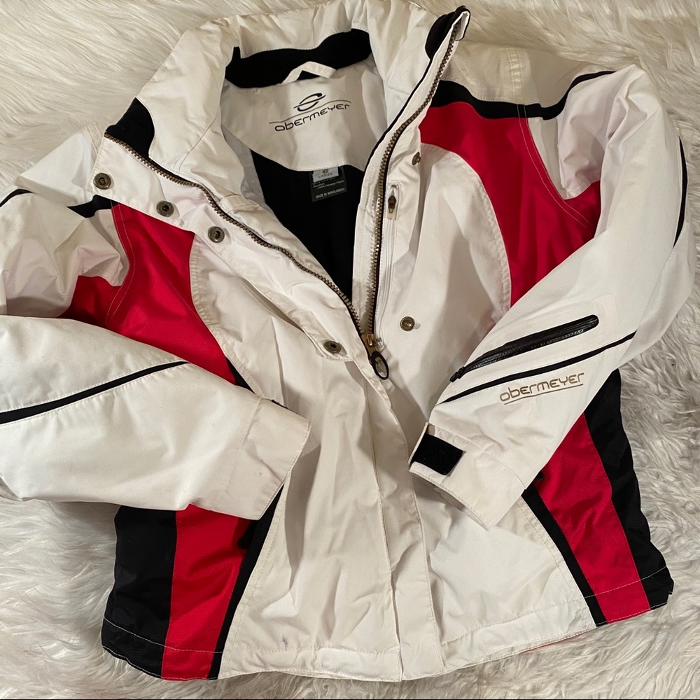 Obermeyer Sz 6 Ski Jacket White Pink 81116